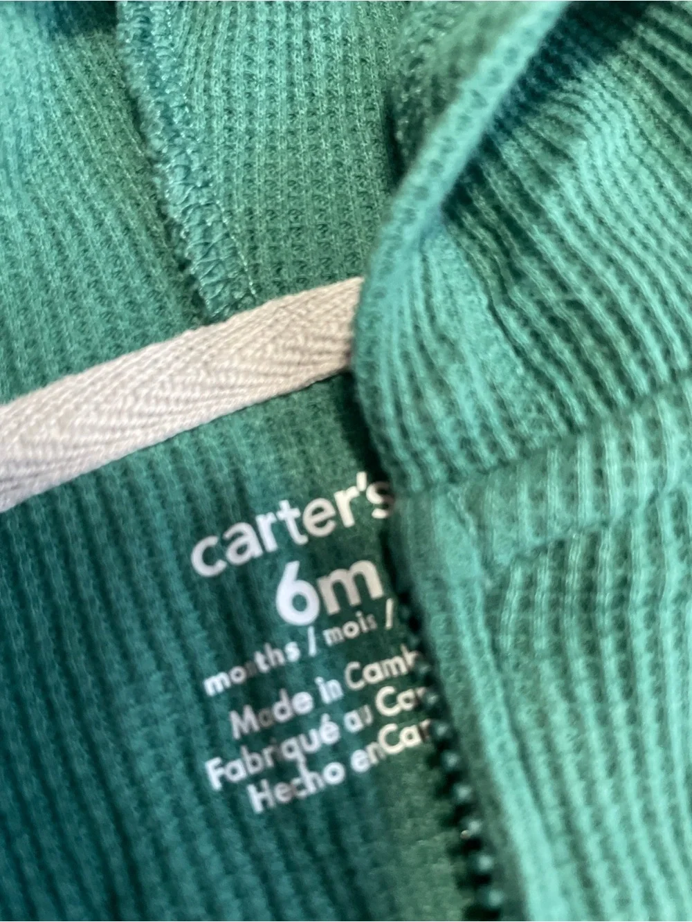 2/$12 Carter's Green Hooded Short-Sleeve Dino Romper with Spike Accents
